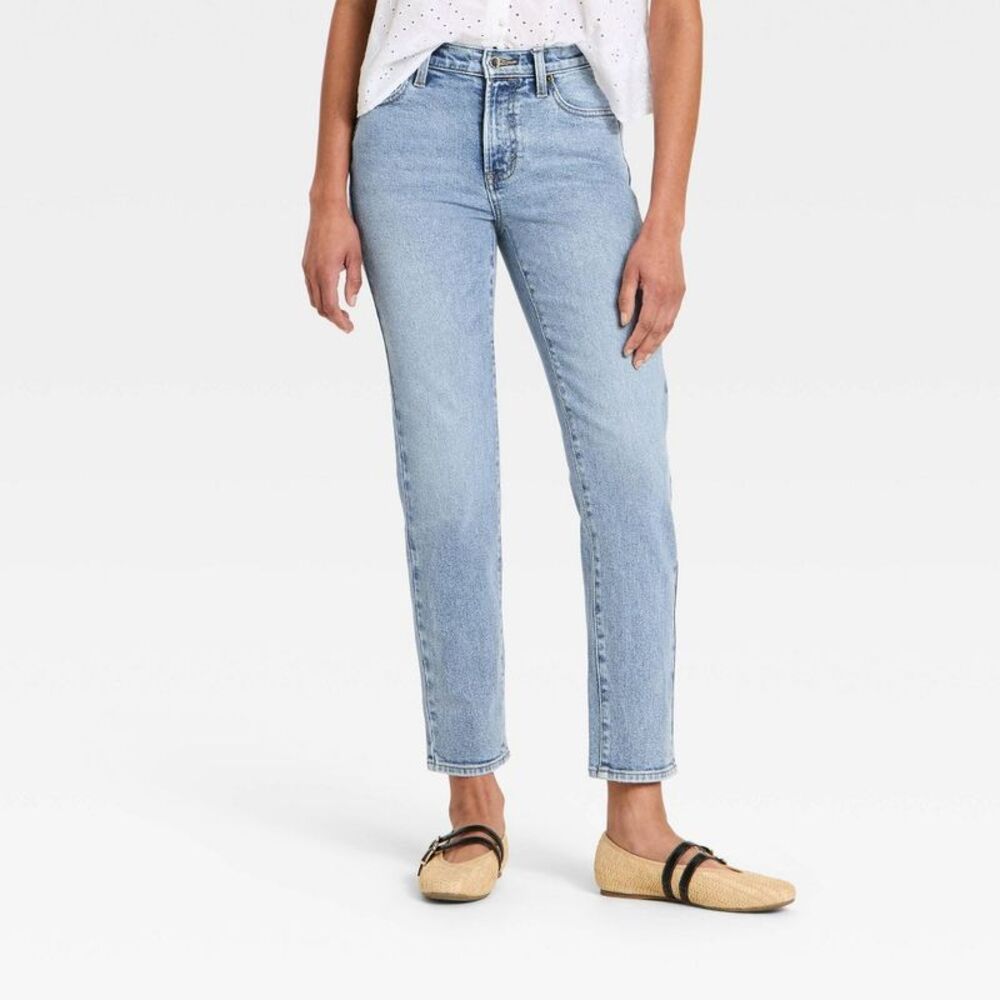 Women's 80's Slim Mid-Rise Ankle Length Pant - Medium Wash 4 Long